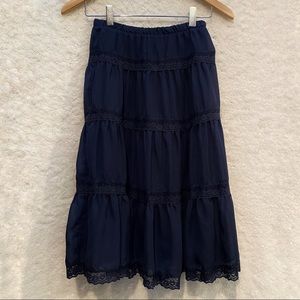 Navy midi skirt